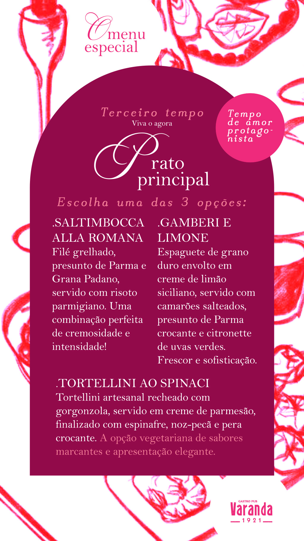 Cardápio Varanda 1921 - Dia dos Namorados